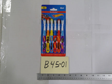 Brush Buddies Hot Wheels Toothbrushes 6 Pack Soft Bristles Kids Boys New