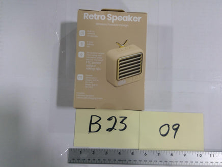 Retro Speaker Wireless Portable Beige 3W Micro USB Charging Cable New Box