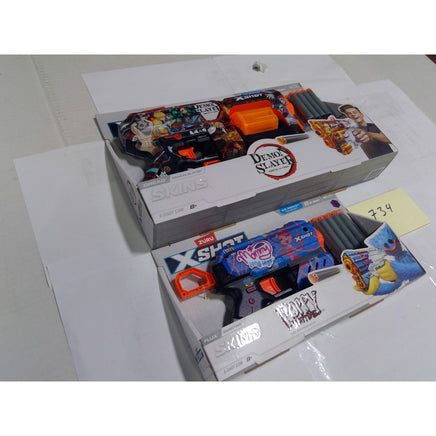 Zuru X-Shot Skins Blaster Set Demon Slayer Dread Poppy Playtime Flux NEW Bundle