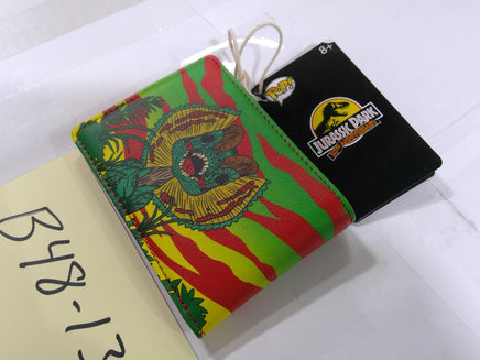 Jurassic Park Wallet Mens Bifold Multicolor Dilophosaurus Faux Leather Movie