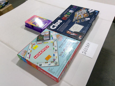 Hasbro Family Board Game Lot Monopoly Clue Slimygloop Sensory New Sealed