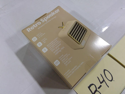 Retro Speaker Wireless Portable Yellow 3W Micro USB Charging Cable New Box
