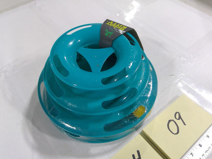 Petco Quirky Kitty Triple Chase Ball Track Cat Interactive Toy Teal Plastic