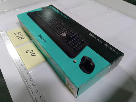 Logitech Advanced Combo Wireless Keyboard Mouse Black USB PC QWERTY English