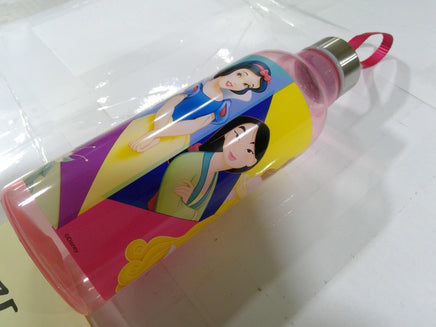 Disney Princess Girls Water Bottle Pink Plastic Drink Cup With Lid Reusable