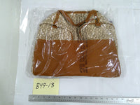 Stitch Disney Tote Bag Womens Large Beige Logo Brown Faux Leather Cartoon