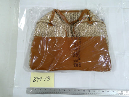 Stitch Disney Tote Bag Womens Large Beige Logo Brown Faux Leather Cartoon