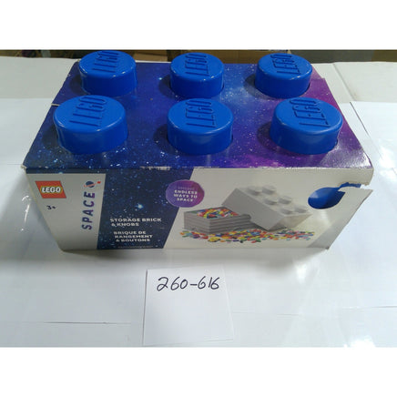 LEGO Storage Brick 6 Knobs Space Galaxy Blue Kids Toy Organizer Box 15in
