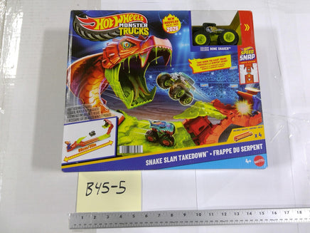 Hot Wheels Monster Trucks Snake Slam Takedown Track Set 4+ Toy New Multicolor