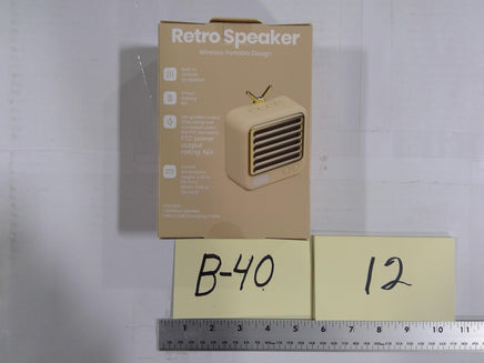 Retro Speaker Wireless Portable Yellow 3W Micro USB Charging Cable New Box