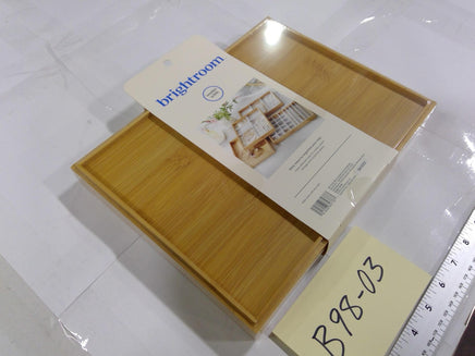 Brightroom Bamboo Divided Accessory Tray 2 Piece Jewelry Organizer Natural