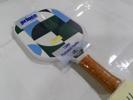 Prince 13MM Pickleball Paddle USA Approved Green Blue Geometric Grip Design