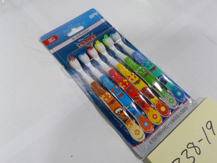Brush Buddies Disney Cars Toothbrushes 6 Pack Soft Bristles Kids Boys New