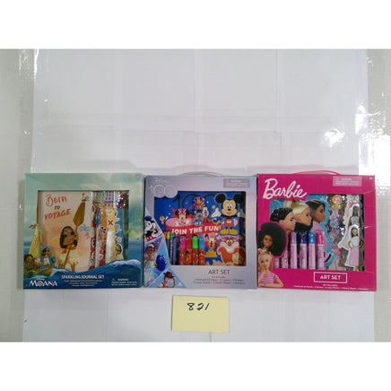 Disney Moana Mickey Barbie Art Journal Activity Set Bundle Kids New Multicolor