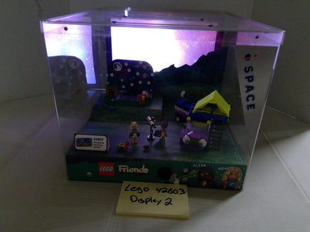 LEGO Friends 42603 Stargazing Camping Vehicle Space Light Up Store Display Case