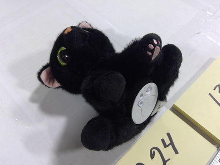 Webkinz Black Cat Plush Toy Small GANZ Stuffed Animal Green Eyes Kitten Cute