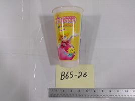Princess Peach Showtime Nintendo Plastic Cup Tumbler Drinkware Pink Yellow Used