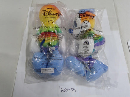 Disney Mickey Minnie Mouse Plush Toys Medium Rainbow Pride Lot 2 New Multicolor
