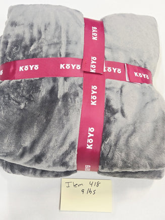 Koyo Queen Blanket 180x220cm Gray Faux Fur Plush Microfiber Soft Cozy Bed Throw