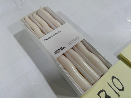 Room Essentials Sculpted Taper Candles White 4ct Medium Dinner Table Decor