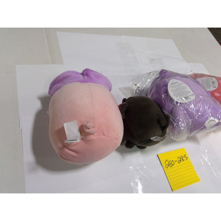 Squishmallows Plush Lot 4pc Pink Pig Bat Purple Orange Mixed Size Excellent