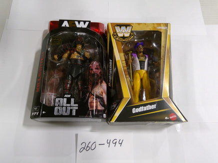 AEW PPV Limited Killswitch WWE Godfather Figure Lot Jazwares Mattel Elite Toy