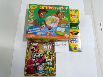 Crayola Critter Creator Fossil Kit Pets Coloring Book Crayons Pencils Lot New