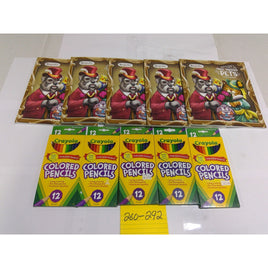 Crayola Well Dressed Pets Coloring Book Colored Pencils 10pc Set Kids NEW
