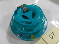 Quirky Kitty Triple Chase Ball Track Interactive Cat Toy Teal 3 Level Tower