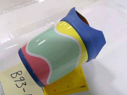 BPA-Free Travel Tumbler Multicolor Plastic Abstract Drink Cup With Handle Lid