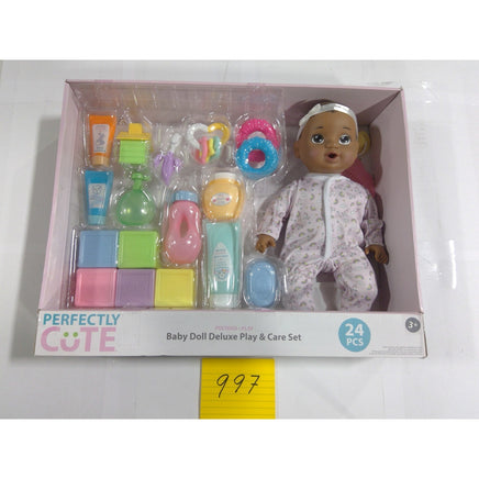 Perfectly Cute Baby Doll Deluxe Play & Care Set 24pc Pink New Pretend Play Toy