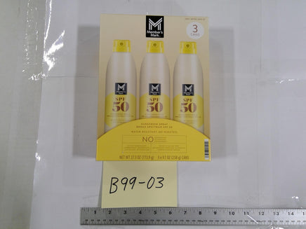 Member's Mark Sunscreen Spray SPF 50 27.3oz 3 Pack Waterproof Broad Spectrum New