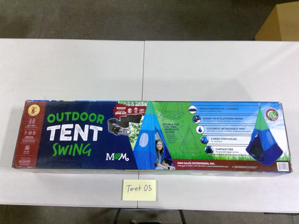 M&M Outdoor Tent Swing Kids 5+ 40in Platform Swing Toy Detachable Tent Blue New