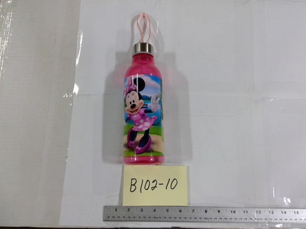 Disney Minnie Mouse Kids Water Bottle Pink Plastic Drink Cup With Lid Reusable