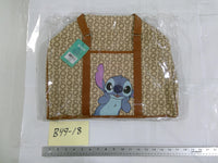 Stitch Disney Tote Bag Womens Large Beige Logo Brown Faux Leather Cartoon