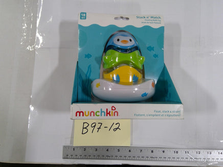 Munchkin Stack N' Match Floating Bath Stacking Toy 18m+ Penguin Boat Blue
