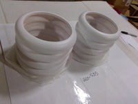 Set Of 2 White Ribbed Plastic Cylindrical Sleeves Industrial Part 260-S35