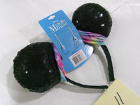 Disney Minnie Mouse Sequin Ear Headband Tie-Dye Bow Black Hair Accessory New