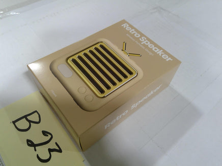 Retro Speaker Wireless Portable Beige 3W Micro USB Charging Cable New Box