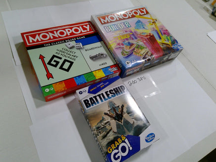 Monopoly Builder Monopoly Battleship Grab & Go Hasbro Game Lot 3 New Sealed