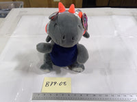 FAO Schwarz DJ Dragon Small Plush Stuffed Animal Toy Gray Blue Cute New