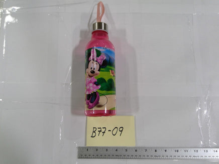 Disney Minnie Mouse Kids Water Bottle Pink Plastic Drink Cup With Lid Reusable