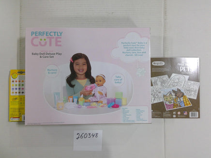 Perfectly Cute Baby Doll Deluxe Play & Care Set 24pc Crayola Coloring Lot New