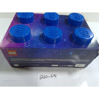 LEGO Storage Brick 6 Knobs Kids Blue Space Galaxy New Damaged Box 4000