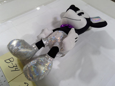 Disney Mickey Mouse 100 Years Of Wonder Plush Toy Black White Silver Outfit New