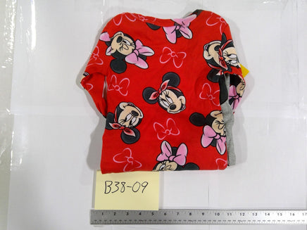 Disney Minnie Mouse Pajama Set Girls 3T Red Gray Long Sleeve Cotton Sleepwear