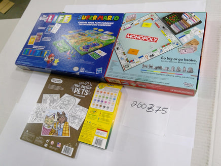 Hasbro Crayola Monopoly Game Of Life Super Mario Family Coloring Lot New Sealed