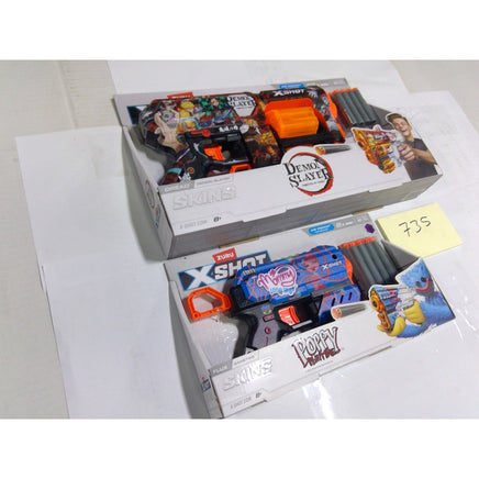 Zuru X-Shot Skins Blaster Set Demon Slayer Dread & Poppy Playtime Flux New