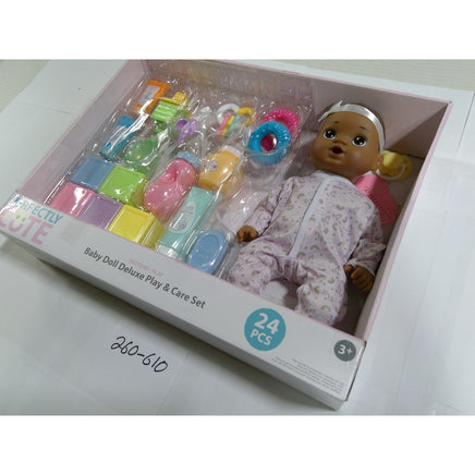 Perfectly Cute Baby Doll Deluxe Play & Care Set 24 Pieces New Nurture Toy