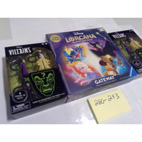 Disney Lorcana Gateway Game & 2 Villains Mystery Figures Bundle New Multi-Color